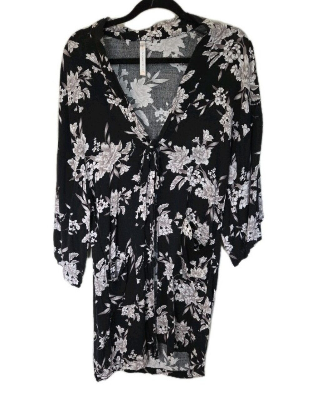 Spiritual Gangster Swim Maya Kimono Cardigan Duster Coverup One Size Black White